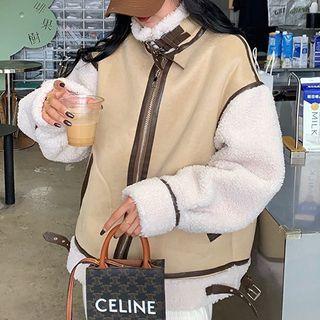 Fleece Lined Zip Biker Jacket