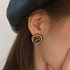 Leopard Print Alloy Earring K88 - 1 Pair - Brown - One Size