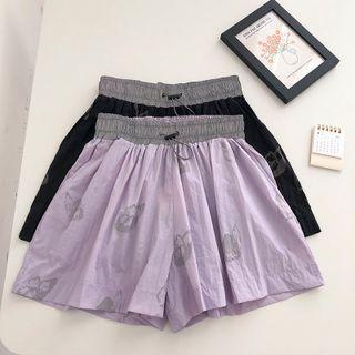 Butterfly Print High-waist Shorts