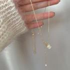 Flower Pendant Alloy Necklace White & Gold - One Size