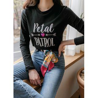 Letter Glittered-printed T-shirt