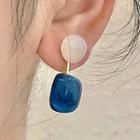 Resin Alloy Dangle Earring 1 Pair - 2627a - Dark Blue - One Size