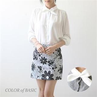 Tie-neck Long-sleeve Blouse