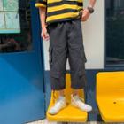 Bungee Cord Wide-leg Cargo Pants