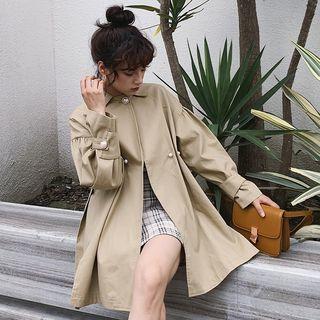 Pleated Back Trench Coat