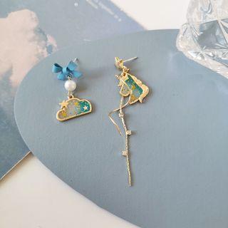 Unicorn Cloud Asymmetrical Resin Alloy Dangle Earring