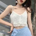 Open Knit Cropped Camisole Top