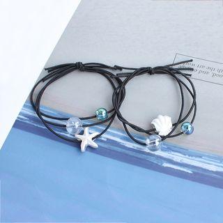 Resin Starfish / Shell Bead Hair Tie