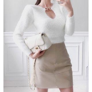 Chain Cutout Knit Top