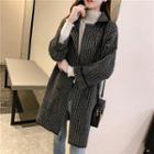 Double-breasted Chevron Knit Coat