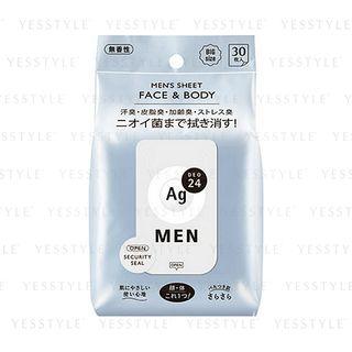 Ag Deo 24 Mens Face & Body Sheet 30pcs No Fragrance