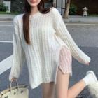 Slit Crochet Sweater