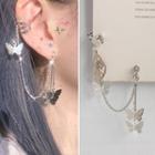 Rhinestone Butterfly Chained Dangle Earring