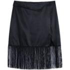 Fringed Mini A-line Skirt