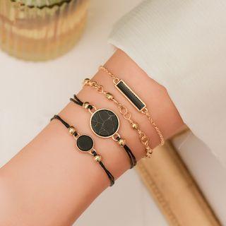 Set: Turquoise Bracelet (assorted Designs) 1 - 11135 - Kc - Gold - One Size