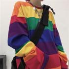 Rainbow-stripe Long-sleeve T-shirt Rainbow - One Size