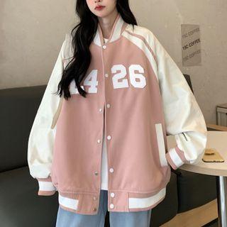 Number Applique Bomber Jacket