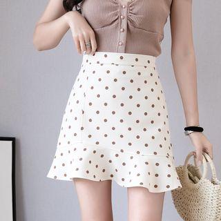 High-waist Polka Dot Mermaid Skirt