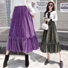 High-waist Ruffled Pleated A-line Skirt