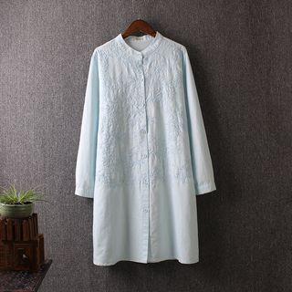 Linen Embroidered Long Shirt