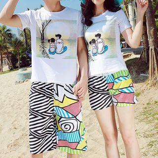 Couple Set: Short-sleeve T-shirt + Shorts