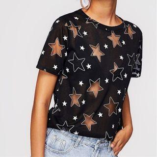 Short-sleeve Star Cutout T-shirt