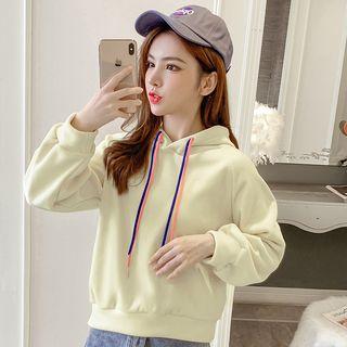 Long-sleeve Loose-fit Hooded Plain Top