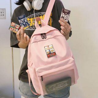 Cartoon Label Pvc Panel Nylon Backpack