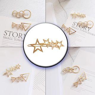 Star Faux Pearl Alloy Hair Clip 31-5136 - Silver - One Size