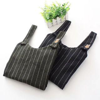 Bear Embroidery Striped Jumper Dress