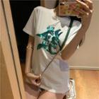 Chinese Character Short-sleeve T-shirt White - One Size