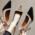 Pointed Toe Two-tone Pumps