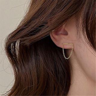 Alloy Bar & Chain Earring 1 Pair - One Size