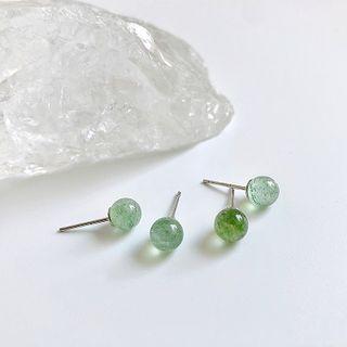 Bead Stud Earring 1 Pair - Stud Earring - Green - One Size