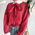 Contrast-trim Plaid Shirt