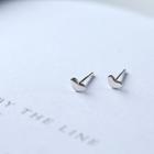 925 Sterling Silver Heart Stud Earring Silver Stud - 1 Pair - Silver - One Size