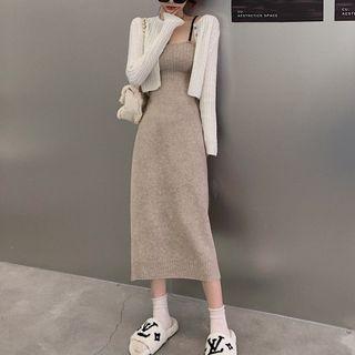 Knit Cardigan / Sleeveless Knit Dress