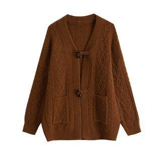Toggle Button Cable Knit Cardigan