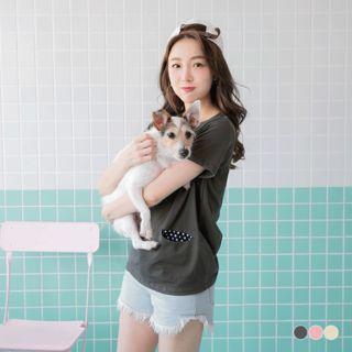 Polka Dot Peek Hole Loose Fit Tee