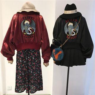 Crane Embroidered Souvenir Jacket