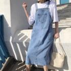 Denim Jumper Dress Blue - One Size