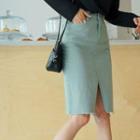 Fray-hem H-line Skirt