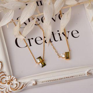 Heart / Rhinestone Pendant Alloy Necklace