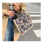 Bear Print Handbag Khaki - One Size