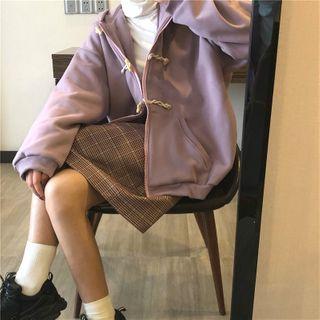 Plain Toggle Loose-fit Jacket As Figure - One Size