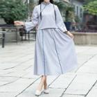3/4-sleeve Hanfu Midi A-line Dress