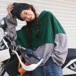 Ripped Two-tone Hoodie