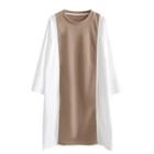 3/4-sleeve Paneled Knit Dress
