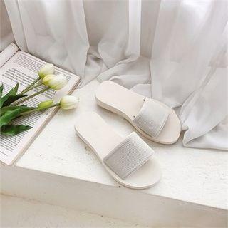 Knit-band Slide Sandals