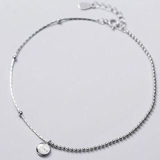 S925 Sterling Silver Lettering Anklet As Shown In Figure - One Size